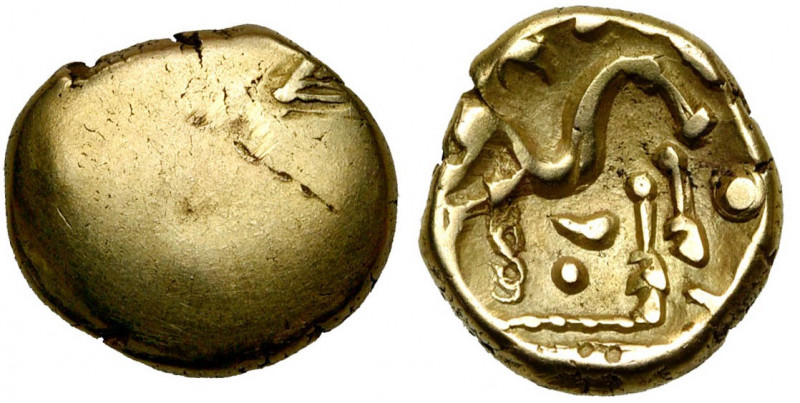 GAULE BELGIQUE, Ambiani, AV statère, vers 60-30/25 av. J-C. Type uniface. Classe...
