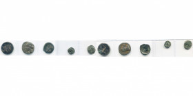 ESPAGNE, CARTAGONOVA, (Cartagena), lot de 5 p.: 220-215 av. J.-C., chalque, T. de Tanit/Cheval et palmier, T. de Tanit/T. de cheval; 1/2 chalque, T. d...