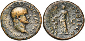 GALBA (68-69), AE as, Rome. D/ IMP SER SVLP GALBA CAES AVG TR P T. l. à d. R/ LIBERTAS PVBLICA/ S-C Libertas deb. à g., ten. un pileus et un sceptre. ...