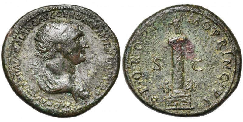 TRAJAN (98-117), AE dupondius, 112-115, Rome. D/ IMP CAESAR NERVAE TRAIANO AVG G...