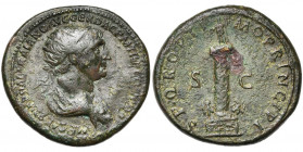 TRAJAN (98-117), AE dupondius, 112-115, Rome. D/ IMP CAESAR NERVAE TRAIANO AVG GER DAC PM TR P COS VI PP B. r., dr. à d. R/ SPQR OPTIMO PRINCIPI/ S-C ...