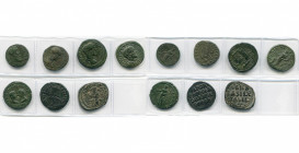 MESIE, TOMIS, lot de 5 bronzes: Septime Sévère, R/ Tyché avec gouvernail et corne d''abondance; Julia Domna, R/ Niké; Géta, R/ Aigle sur une base entr...