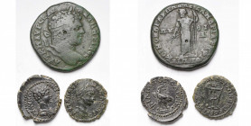 THRACE, PHILIPPOPOLIS, lot de 3 bronzes: Caracalla, R/ Aigle, Jeux Pythiques (très rare); Elagabal, R/ Trépied.
Beau à Très Beau (Fine - Very Fine)...