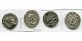 SYRIE, ANTIOCHE, Bill. lot de 2 tétradrachmes: Herennius Etruscus, R/ Aigle, McAlee 1153g (Z sous le buste); Herennia Etruscilla, R/ Aigle, McAlee 116...