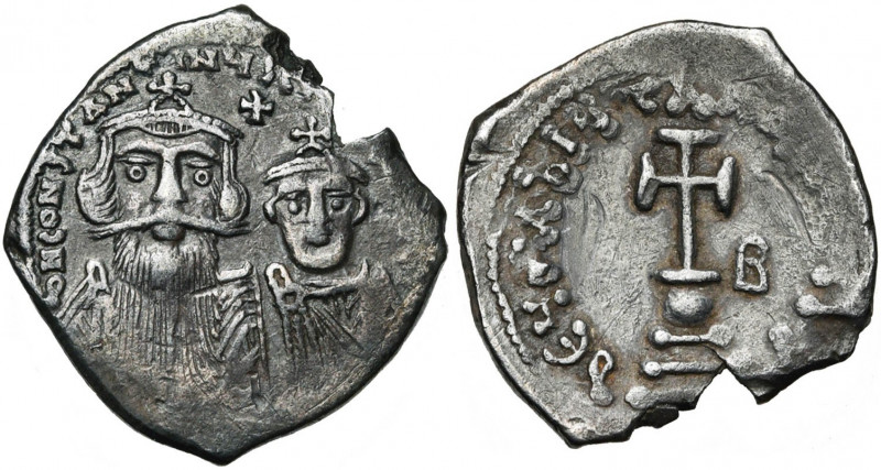 Constant II (641-668), AR hexagramme, 654-659, Constantinople. D/ B. cour. de Co...