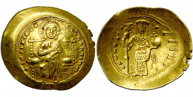 Constantin X Doukas (1059-1067), AV histamenon, Constantinople. D/ Le Christ trônant de f., bénissant et ten. les Evangiles. R/ L''empereur deb. de f....