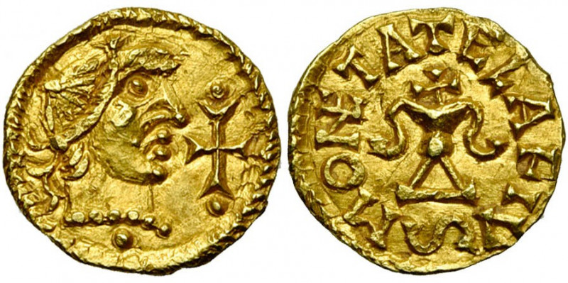 MEROVINGIENS, AV tremissis, vers 620-640, Banassac (Lozère). Monétaire Elafius. ...