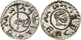 BOHEME, Wratislaw II, duc (1061-1086), AR denier, Prague. D/ Main ten. un sceptre. R/ T. de saint Wenceslas à d. Don. 320; Cach 353; Smerda 164c. 0,70...