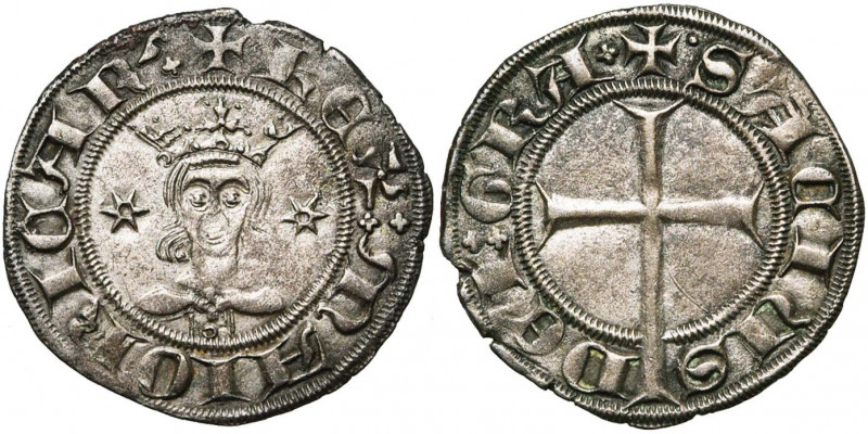 ESPAGNE, MAJORQUE, Sancho d''Aragon (1311-1324), billon dobler. D/ + REX MAIORIC...