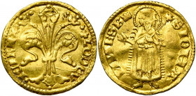HONGRIE, Louis Ier d''Anjou (1342-1382), AV florin d''or au type florentin, 1342-1353, Buda. D/ + LODOV-ICI REX Grande fleur de lis. R/ + S IOHA-NNES ...