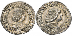 ITALIE, MILAN, Gian Galeazzo Maria Sforza (1476-1494), AR teston. Sous la régence de Ludovic le More. D/ IO GZ M SF VICECO DVX MLI SX B. cuir. du jeun...