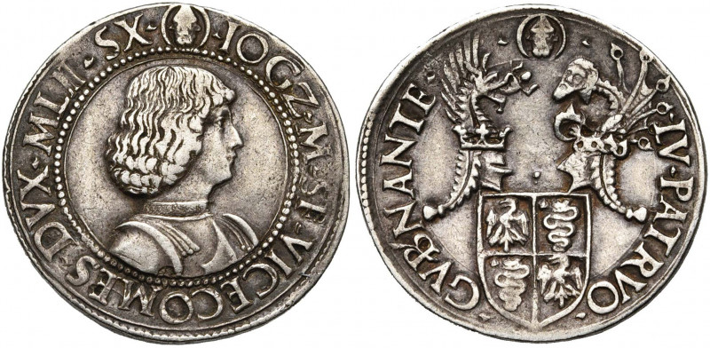 ITALIE, MILAN, Gian Galeazzo Maria Sforza (1476-1494), AR teston. Sous la régenc...