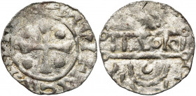 NEDERLAND, FRIESLAND, Graafschap, Egbert I (1038/1039-ca. 1050), AR denarius. Imitatie. Vz/ Kruis met vier punten in de hoeken. Kz/ Verbasterde NOTΛ t...