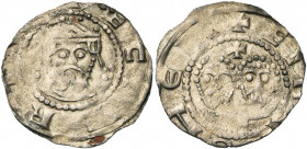 NEDERLAND, FRIESLAND, Graafschap, Egbert II (1068-1090), AR denarius, 1068-1077 (?), Emnighem (Westerenden). Vz/ + ECBERTVS Gekroond bb. v.v. Kz/ + EM...