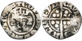 NEDERLAND, GELDERLAND, Graafschap, Reinoud I (1272-1326), AR sterling, ca. 1290, Arnhem. Vz/ + COMES· GL·REN·CIS Gekroond hoofd v.v. Kz/ CIVI-TAS- AR...