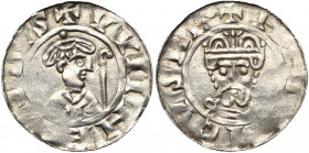 NEDERLAND, GRONINGEN, Willem van Pont, bischop van Utrecht (1054-1076), AR denarius, Groningen. Met koning Hendrik III (1036-1056) of Hendrik IV (1056...
