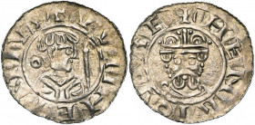 NEDERLAND, GRONINGEN, Willem van Pont, bischop van Utrecht (1054-1076), AR denarius, Groningen. Met koning Hendrik III of Hendrik IV. Vz/ Bb. r. met s...