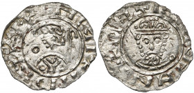NEDERLAND, GRONINGEN, Willem van Pont, bischop van Utrecht (1054-1076), AR denarius, Groningen. Met koning Hendrik III of Hendrik IV. Vz/ Bb. r. met s...