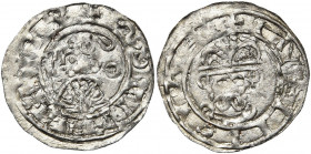 NEDERLAND, GRONINGEN, Willem van Pont, bischop van Utrecht (1054-1076), AR denarius, Groningen. Met koning Hendrik III (1036-1056) of Hendrik IV (1056...