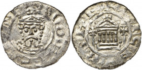 NEDERLAND, GRONINGEN, Willem van Pont, bischop van Utrecht (1054-1076), AR denarius, Groningen. Met koning Hendrik III (1036-1056) of Hendrik IV (1056...