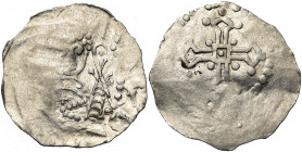 NEDERLAND, AR denarius, ca. 1050, onbekende muntplaats. Vz/ Bischop v.v. met staf. Kz/ Kruis met gepunte vierkant in het midden. Ilisch I, -; Dan. -. ...