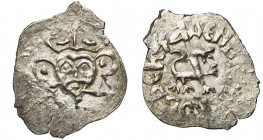RUSSIE, PSKOV, République, AR denga, 1425-1510. D/ B. de f. du héros de Pskov, le prince Dovmont, ten. l''épée de la main d. R/ Légende denga pskovska...