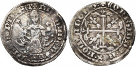 SEIGNEURS DE CHIOS, La Mahone génoise des Giustiniani, AR gigliat, à partir de 1347. Imitation du gigliat napolitain. D/ + ·DVX· IANVENS: QVEN DEVS PT...