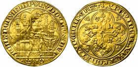 BRABANT, Duché, Jean III (1312-1355), AV chaise d''or à l''écu, à partir de novembre 1338, Anvers. Au titre de Louis de Bavière, empereur (1317-1347)....