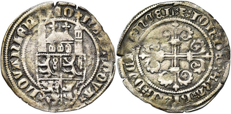 BRABANT, Duché, Jeanne et Wenceslas (1355-1383), AR tourelle (schuerken), 1374-1...