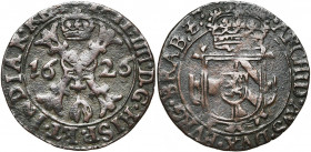 BRABANT, Duché, Philippe IV (1621-1665), Cu gigot, 1626, Maastricht. D/ Croix de Bourgogne sous une couronne. R/ Ecu couronné. G.H. 338-2; W. 1038; V....