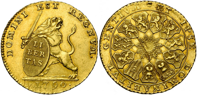 BRABANT, Duché, Etats-Belgiques-Unis (1790), AV lion d''or, 1790, Bruxelles. D/ ...