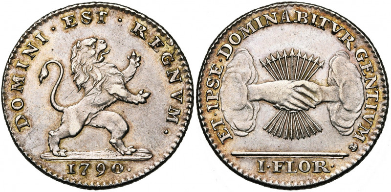 BRABANT, Duché, Etats-Belgiques-Unis (1790), AR florin, 1790, Bruxelles. Deuxièm...