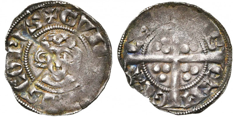 CAMBRAI, Evêché, Guillaume de Hainaut (1285-1296), AR esterlin. D/ + GVILLS• EPI...