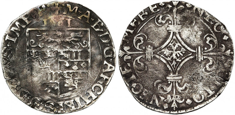 CAMBRAI, Archevêché, Maximilien de Berghes (1556-1570), AR 2 1/2 patards (demi-s...