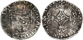 CAMBRAI, Archevêché, Maximilien de Berghes (1556-1570), AR 2 1/2 patards (demi-sprenger), 1561. D/ Ecu de l''archevêque. R/ Grande croix ornée et fleu...