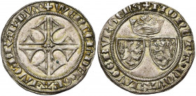LUXEMBOURG, Duché, Wenceslas Ier (1353-1383), AR blan-gros, vers 1380, Luxembourg. Au titre de duc de Brabant. D/ + WENCEL DEI GRA LVC BRAB SVX Croix ...