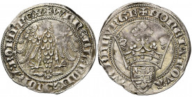 LUXEMBOURG, Duché, Wenceslas II (1383-1388), AR gans, s.d. (1384-1388), Luxembourg. D/ + WENCEL'' ROMANOR'' Z BOEM'' REX Aigle éployée, t. à g. R/ + M...