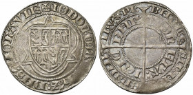 LUXEMBOURG, Duché, Josse de Moravie, engagiste (1388-1402 et 1407-1411), AR gans, 1e émission (1388-1397), Luxembourg. D/ + IODOC'' MARCH'' Z DNS'' MO...