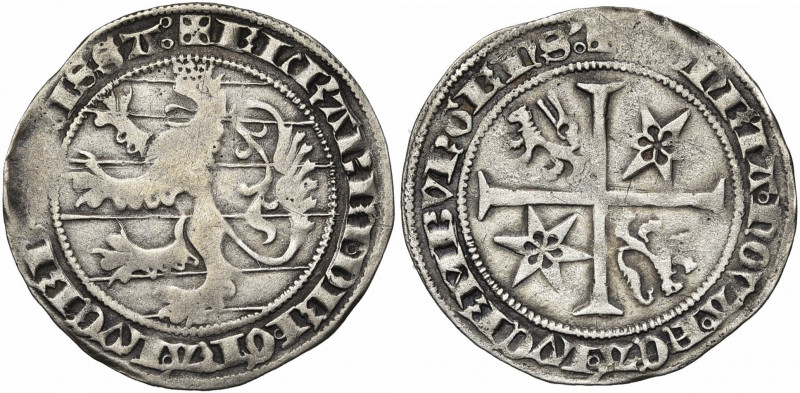 LUXEMBOURG, Duché, Elisabeth de Görlitz, engagiste (1415-1419), AR nouveau gros,...