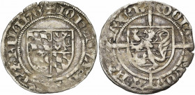 LUXEMBOURG, Duché, Jean de Bavière et Elisabeth de Görlitz, engagistes (1419-1425), AR demi-beyersgroschen, 1419-1424, Luxembourg. D/ + IOH'' DVX BAVA...