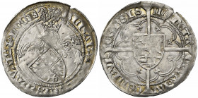LUXEMBOURG, Duché, Elisabeth de Görlitz, engagiste (1425-1451), veuve de Jean de Bavière, AR gros, 1e émission (1425-1433), Luxembourg. D/ ELISAB'' D'...