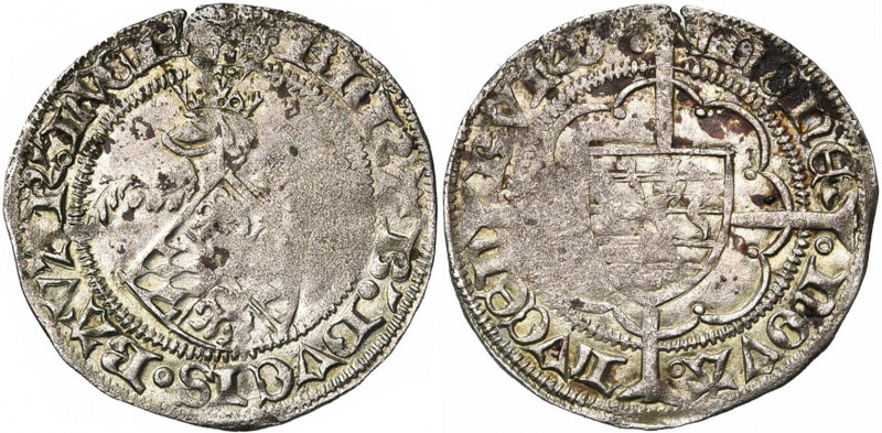 LUXEMBOURG, Duché, Elisabeth de Görlitz, engagiste (1425-1451), AR demi-gros, 1e...