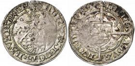 LUXEMBOURG, Duché, Elisabeth de Görlitz, engagiste (1425-1451), AR demi-gros, 1e émission (1425-1433), Luxembourg. D/ ELISAB'' DVCIS BAVAR'' LVCE'' Ec...