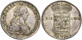 LUXEMBOURG, Duché, Joseph II (1780-1790), AR 12 sols, 1789, Bruxelles. D/ B. lauré et cuirassé à d. R/ Ecu couronné. Weiller 244; Probst L254-3; V.H. ...