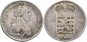 LUXEMBOURG, Duché, Joseph II (1780-1790), AR 12 sols, 1789, Bruxelles. D/ B. lauré et cuirassé à d. R/ Ecu couronné. Weiller 244; Probst L254-3; V.H. ...