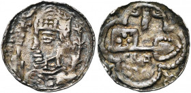 LIEGE, Principauté, Rodolphe de Zaeringen (1167-1191), AR denier, avant 1174, Maastricht. Au titre de Frédéric Ier Barberousse. D/ IPE B. cour. de l''...