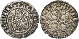 LIEGE, Principauté, Adolphe de la Marck (1313-1344), AR double esterlin à l''aigle (volant), s.d. (1326), Huy. D/ + ADVLPHVS EPVS LEODNS Aigle au vol ...