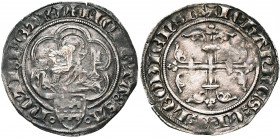LIEGE, Principauté, Jean d''Arckel (1364-1378), AR gros au saint Pierre, 1373-1376, Maastricht. D/ + MONETA SA-NCTI PETRI B. de saint Pierre de f. dan...