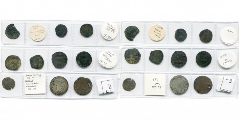 LIEGE, Principauté, lot de 10 p.: Jean de Heinsberg (1419-1455), brûlé de Liège ...