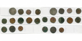 LIEGE, Principauté, lot de 12 p.: Ernest de Bavière, ernestus, 1582, Maaseik; brûlé de 16 sols, 1583, Maaseik (très rare); brûlé de 12 sols, 1583, Maa...